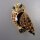 Neugablonz: Brosche Eule Uhu Emaille Strass (36623)