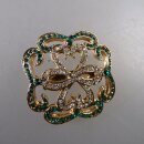 Neugablonz: Offene Brosche Strass um 1970 (36634)