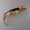 Neugablonz: Brosche Krokodil Emaille Strass (36043)