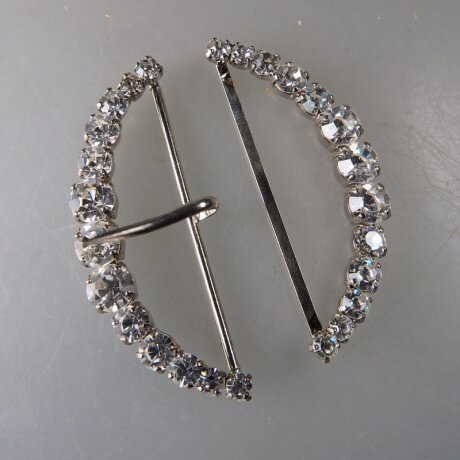 Neugablonz: Grosse Gürtelschnalle Strass alter Stil um 1925 (36352)