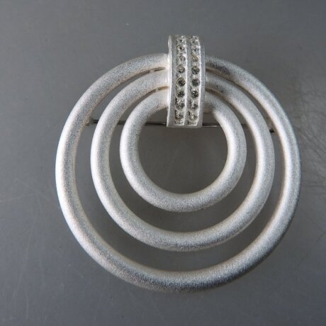 Neugablonz: Grosse elegante Design Brosche um 1980 (36426)