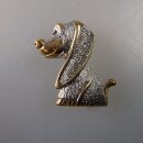 Neugablonz: Brosche Hund Strass (36666)