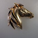 Neugablonz: Brosche Pferd Emaille Strass (36667)
