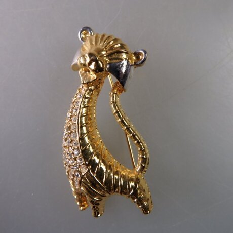Neugablonz: Brosche Katze Strass (36668)