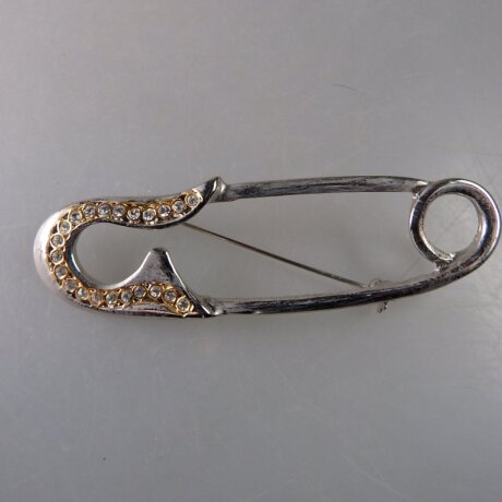 Neugablonz: Brosche Sicherheitsnadel Strass (36676)