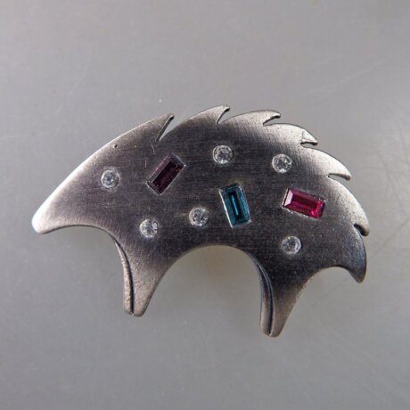 Neugablonz: Futuristische Design Brosche Igel Strass (36678)