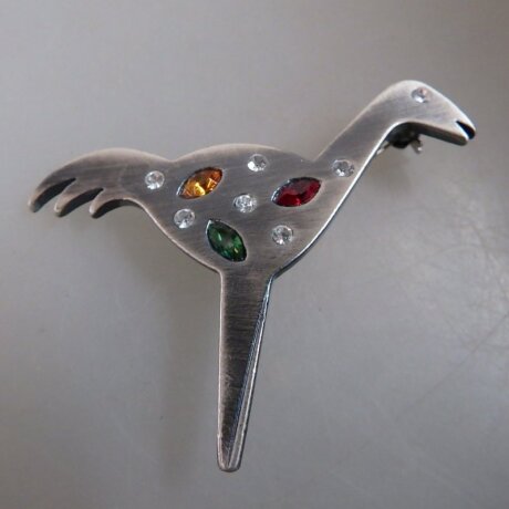 Neugablonz: Futuristische Design Brosche Vogel Strass (36679)