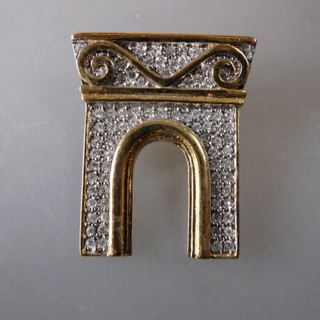 Neugablonz: Brosche römisches Tor Strass (36685)