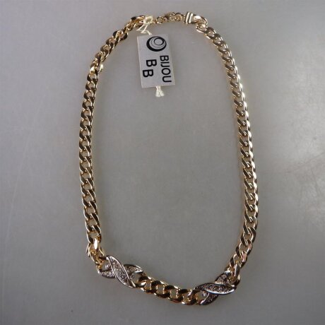 Neugablonz Marke Bijou BB: Collier vergoldet Strass (29847)