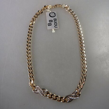 Neugablonz Marke Bijou BB: Collier vergoldet Strass (29847)