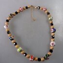 Neugablonz: Collier Emaille Blüten (29850)