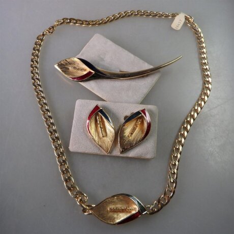 Neugablonz Marke Bijou BB: 3-teiliges Schmuckset Calla Blüte (29856)