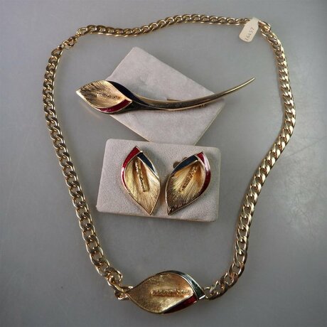 Neugablonz Marke Bijou BB: 3-teiliges Schmuckset Calla...