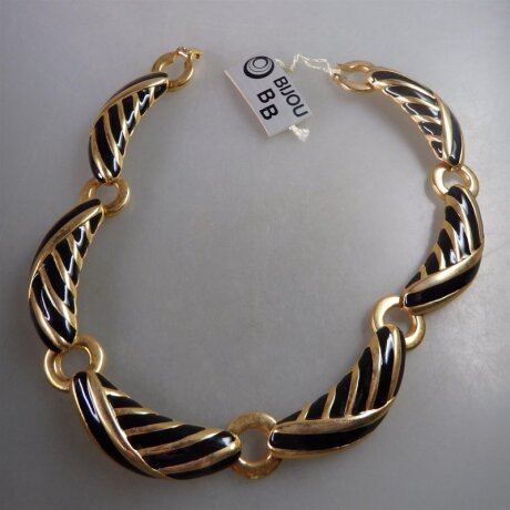 Neugablonz Marke Bijou BB: Mächtiges Collier mit Emaille (29855