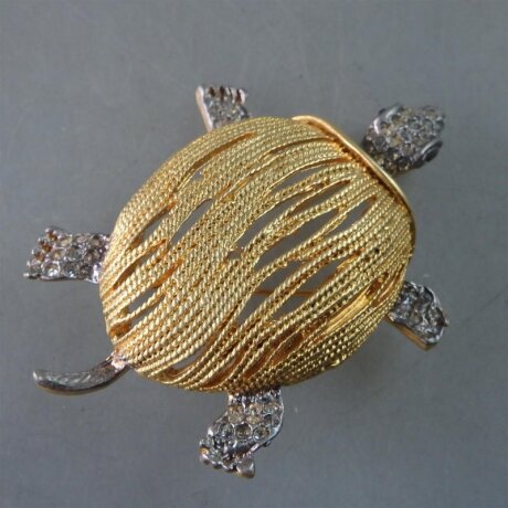Neugablonz: Brosche Schildkröte Strass (29872)