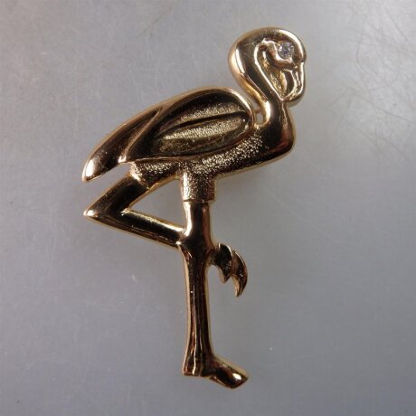 Neugablonz: Brosche stehender Flamingo (29924)