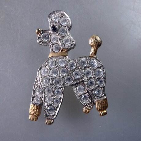 Neugablonz: Brosche Pudel Strass (29926)