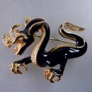 Neugablonz: Brosche Drache Emaille Strass (29932)