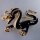 Neugablonz: Brosche Drache Emaille Strass (29932)