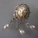 Neugablonz: Brosche Perlen und Strass (35710)