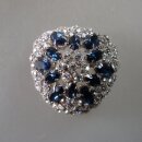 Neugablonz: Gewölbte prächtige Brosche Strass...