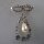 Neugablonz: Bewegliche Brosche Perle und Strass (35722)