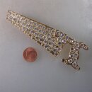 Neugablonz: Grosse Brosche Säge Strass (35735)