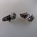 Neugablonz: Paar Ohrclips schwarzer und weisser Strass (35741)