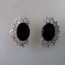 Neugablonz: Paar Ohrclips im Art Deco Stil Onyx (35742)