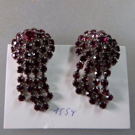 Neugablonz: Paar Ohrclips roter Granat 1925 (35743)