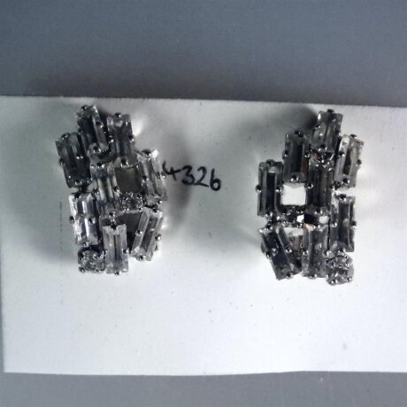 Neugablonz: Paar Ohrclips Baguette Schliff 1925 (35747)