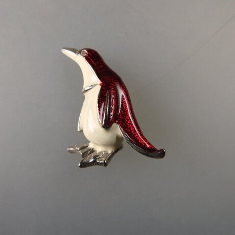 Neugablonz: Brosche Pinguin Emaille (35841)