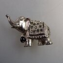 Neugablonz: Prächtige Brosche Elefant Strass (35846)
