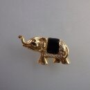 Neugablonz: Brosche Elefant schwarze Emaille (35848)