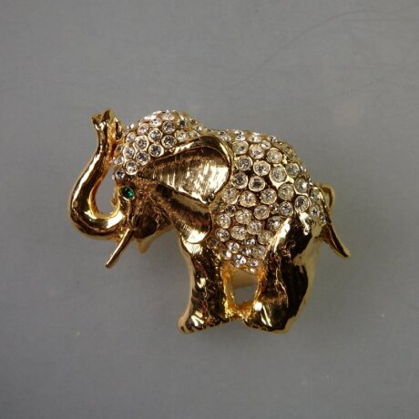 Neugablonz: Brosche Elefant Strass (35849)