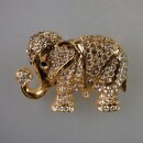 Neugablonz: Prächtige Brosche Elefant Strass (35850)