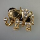Neugablonz: Prächtige Brosche/Anhänger Elefant...
