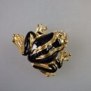 Neugablonz: Brosche Frosch schwarze Emaille (35855)
