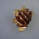 Neugablonz: Brosche Frosch braune Emaille (35856)