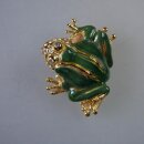 Neugablonz: Brosche Frosch grüne Emaille (35857)