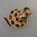 Neugablonz: Brosche Schlange Emaille Strass (35864)