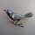 Neugablonz: Brosche Vogel auf Ast Emaille (35873)