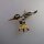 Neugablonz: Brosche fliegender Vogel Emaille Strass (35874)