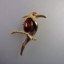 Neugablonz: Brosche Vogel auf Ast Emaille (35875)