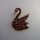 Neugablonz: Brosche Schwan roter Strass (35880)