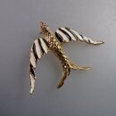 Neugablonz: Brosche fliegender Vogel Emaille Strass (35883)