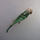 Neugablonz: Brosche Papagei Perlen Emaille Strass (35886)