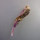Neugablonz: Brosche Papagei Perlen Emaille Strass (35887)
