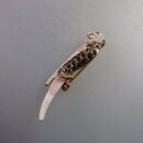 Neugablonz: Brosche Papagei Perlen Emaille Strass (35890)
