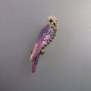 Neugablonz: Brosche Papagei Perlen Emaille Strass (35891)
